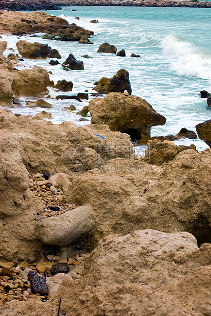 岩石海岸波纹梦幻黑色海洋景观涟漪海滩石头支撑乳白色图片