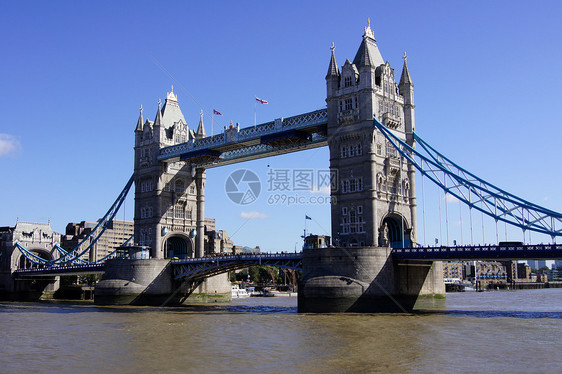 伦敦市的塔大桥旅游地标风景蓝色景观城市吸引力天空历史图片