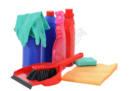 洗涤剂红色绿色抹布卫生黄色手套洗洁精海绵塑料瓶子图片