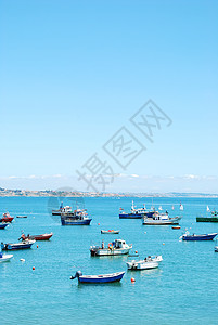 葡萄牙卡斯凯港的港口海岸天空全景地平线风景蓝色孤独场景钓鱼海洋图片