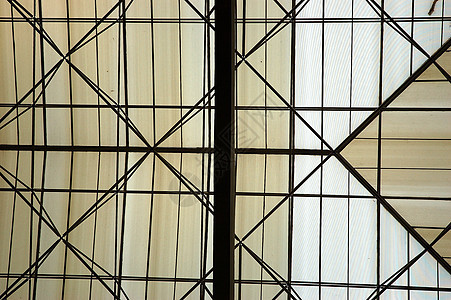 玻璃玻璃屋顶办公室天空技术窗户建造金属建筑框架蓝色图片