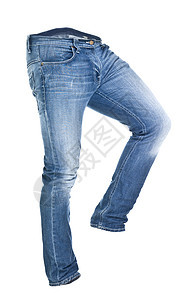 孤立的蓝色旧牛仔裤衣服摄影裤子对象牛仔布图片