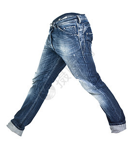 孤立的蓝色旧牛仔裤衣服牛仔布对象摄影裤子图片
