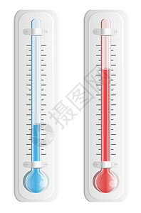温度计 热温和冷温 向量图片