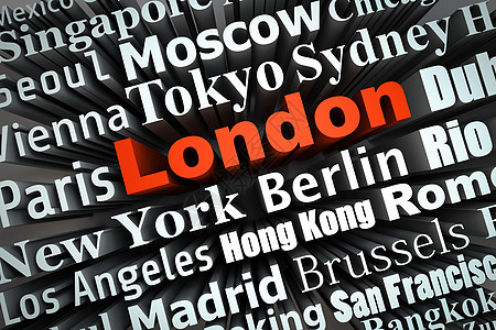 伦敦大都会字母字体全球大都市城市插图背景图片