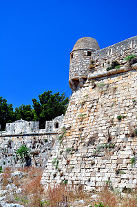 福特萨 克里特雷瑟姆诺的威尼斯堡垒历史性建筑建筑学地标古董防御城堡石头图片