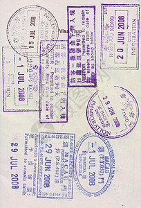护照上的旅行签证签证印章移民风俗城市过境邮票图片