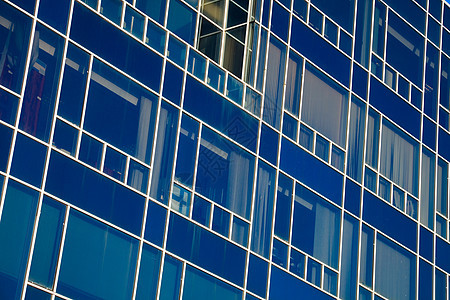 办公大楼办公室金属城市天空建筑场景反射玻璃窗户蓝色图片
