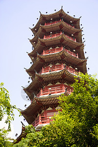 穆隆湖帕果达 中国桂林历史性宗教建筑物建筑宝塔寺庙建筑学图片