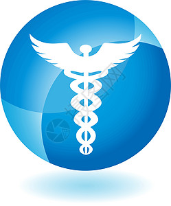 Cadukeus 医疗符号翅膀卫生保健药品职员徽章插图图片