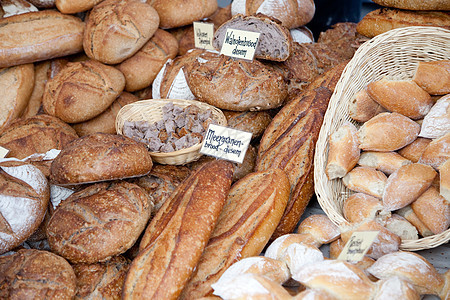 农民市场摊位拓荒者篮子面包特丹生产小贩食物图片