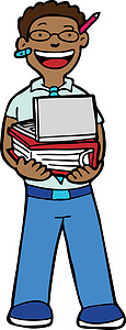 计算机 Geek笔记本铅笔艺术耳机电脑极客黑色男人多样性卡通片图片