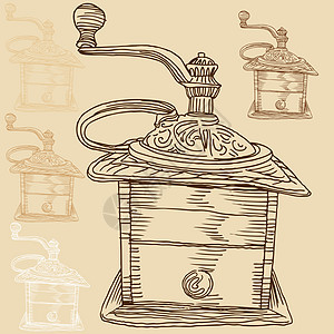 干果  咖啡豆子食物乡村木头标识乐器香气机器插图历史图片