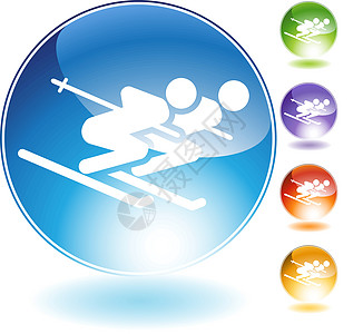 奥运会运动员平滑的滑雪数字运动员玩家插图高山白色竞赛男人团队运动插画