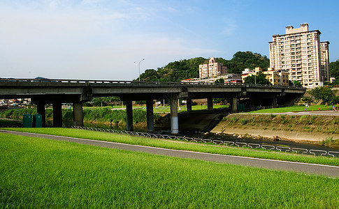 公寓桥和大桥城市街道天空市中心天际建筑学建筑场景摩天大楼晴天图片