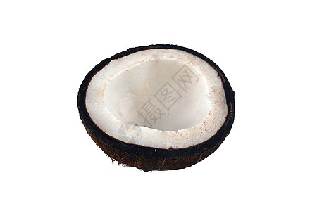 白色背景的孤立椰子一半图片