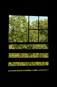 旧窗口建筑学蓝色窗格阳光家装建筑木头房子框架玻璃图片