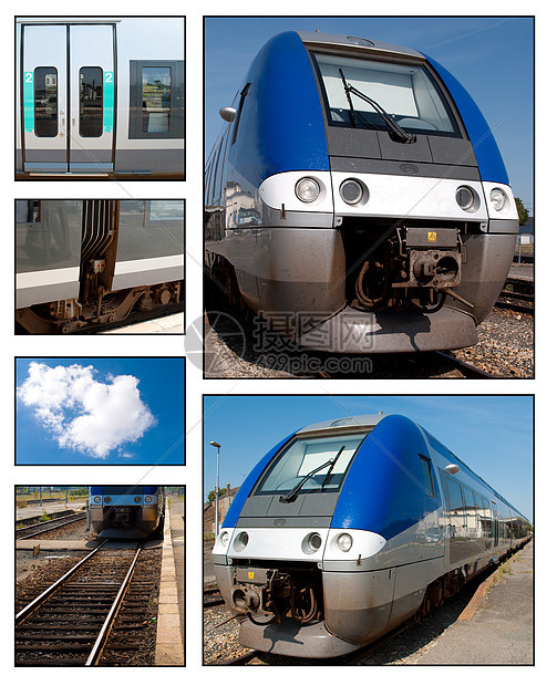 列火车管子过境铁路车辆城市柴油机运输速度车皮旅行图片