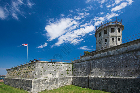 城堡建筑观光旅游历史露天历史性防御地标旗帜图片