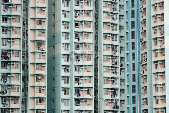 香港的公寓套房生活城市住房住宅建筑高楼多层阳台窗户高层图片