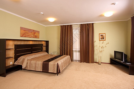 卧室地毯硬木房子家具装饰桌子床头板时尚窗户寝具图片