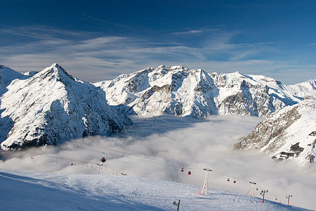 山山脉风景远足冻结滑雪全景运动季节旅行地形天空图片