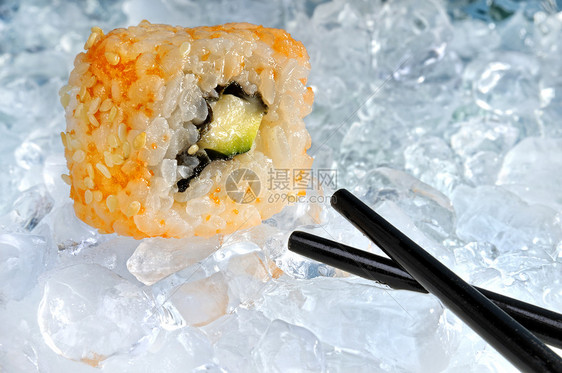 冰上吃寿司午餐市场食物海鲜筷子图片