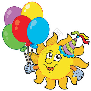 有气球的派对太阳图片