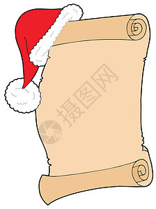 圣诞老人希望名单红色插图写作季节季节性羊皮纸滚动载体阅读文档背景图片