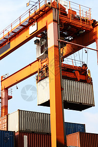 集装箱装货商品起重机货物货运门户网站释放重量码头镶嵌贸易图片