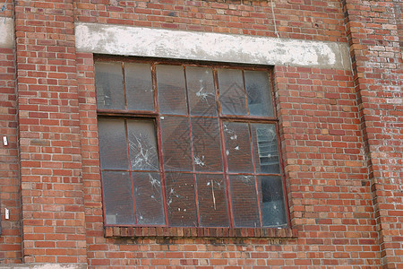 旧窗口粉碎玻璃仓库砖块贮存裂缝窗格图片