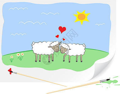 绘制爱羊图片