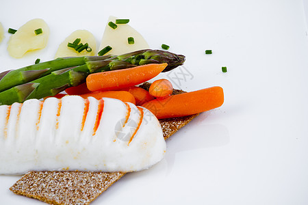 膳食 配胡萝卜和海产食物的腊瓜海鲜绿色白色维生素美食蔬菜食品甲壳沙拉营养图片