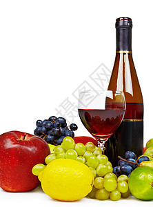 以酒 水果和玻璃为瓶子 永生不死背景图片