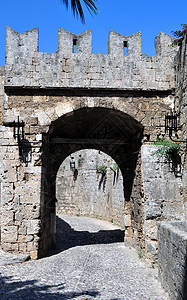 希腊罗得斯中世纪堡垒建造旅行城堡地标城市防御图片