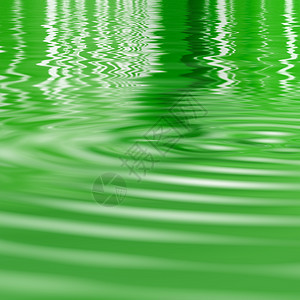 水中的波纹聚光灯波浪涟漪数字画报波浪状镜子绿色反射概念图片