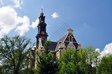 阿姆斯特丹Westerkerk历史性地标特丹建筑大教堂教会旅行建筑学教堂图片