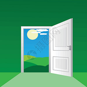 开放门房间入口淡绿色创造力自由出口图片