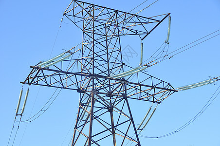 电镀基础设施电压网络变电站金属活力设施天空工业电缆图片