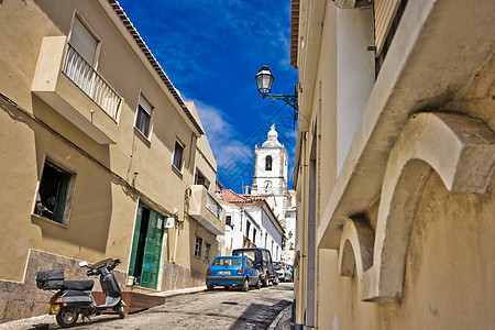 拉各斯 葡萄牙一个古老的好城市软管天空建筑物房屋白色教会房子景观街道绿色图片