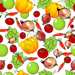 白色上的蔬菜图案烘烤粮食插图烹饪饮食营养土豆胡椒美食食物图片