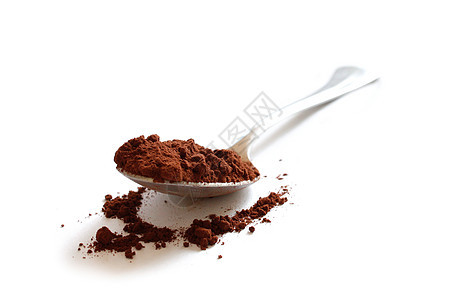 可可粉巧克力食物糖果白色棕色可可勺子粉末背景图片