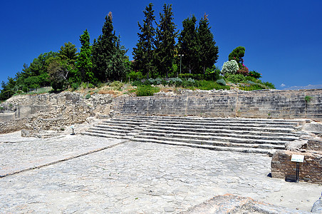 Faistos考古遗址文明古董遗产遗迹挖掘考古学历史性石头图片