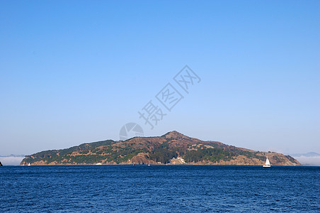 旧金山湾的天使岛晴天地标旅行太阳移民国家蓝色海岸历史性公园图片