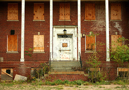 旧废弃建筑窗户衰变建筑学背景图片