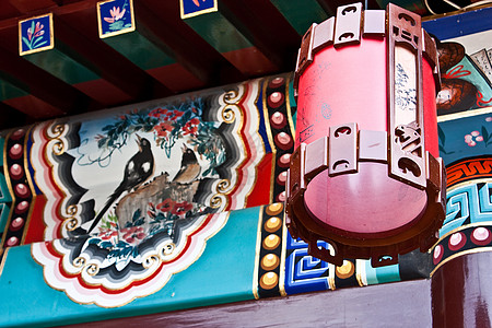 中华传统院式院舍旅行胡同传统红色房子寺庙图片