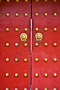 红门安全入口旅行红色木头房子皇家城市狮子胡同图片