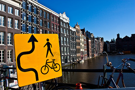 阿姆斯特丹视图自行车山墙房屋城市建筑学旅游游客旅行房子图片