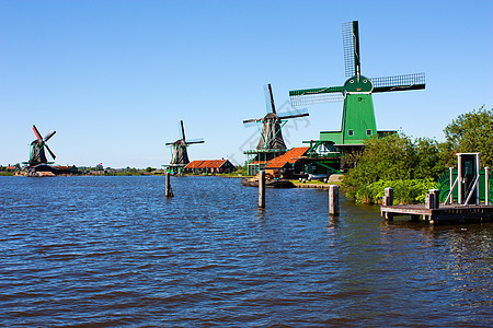 荷兰的磨坊铣削天空风车活力历史供电力量文化农村乡村图片