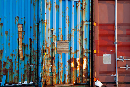 集装箱运输质料蓝色情绪乡村工业风化线条船运金属图片